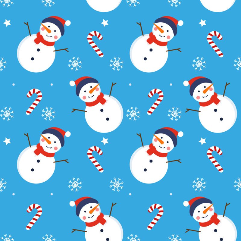 Wrapping Paper Print Pattern Design Template With A Xmas Theme And Snowman Graphics