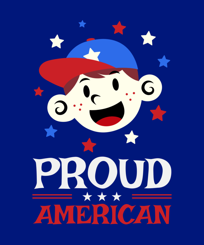 4th Of July Themed T Shirt Design Maker Featuring A Happy Kid Illustration