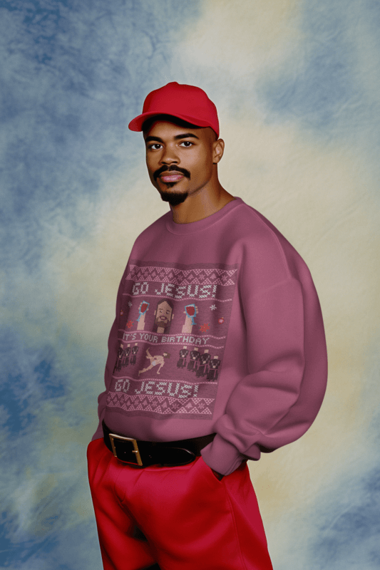 Ai Created Mockup Featuring A Man Wearing A Sweatshirt In A Studio