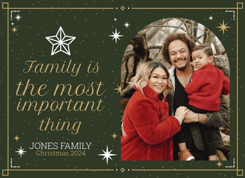 Christmas Greeting Card Design Maker With A Family Picture And A Warm Message