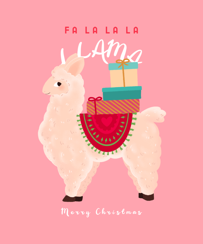 Christmas T Shirt Design Creator With An Illustrated Llama Graphic