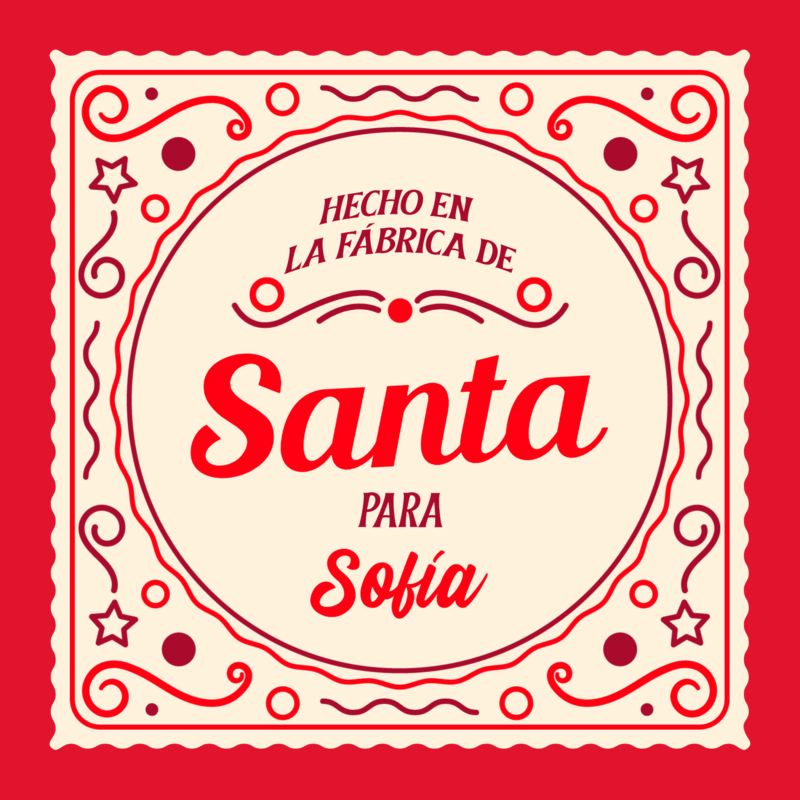 Christmas Themed Sticker Maker Featuring A Santa Claus' Factory Message