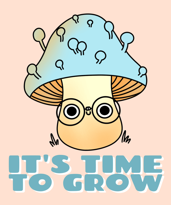 Cute T Shirt Design Creator Featuring A Mushroom Wearing Glasses