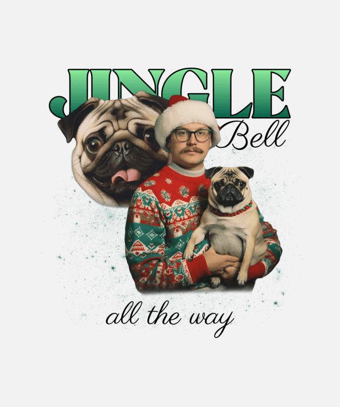 Dogs Themed T Shirt Design Template Featuring A Xmas Quote