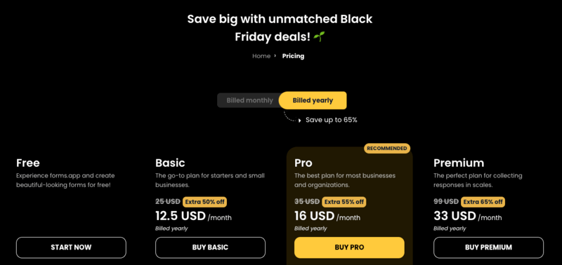 FormsApp Brand Image For Black Friday Coupons