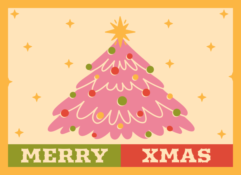 Greeting Card Generator Featuring An Illustrated Christmas Tree