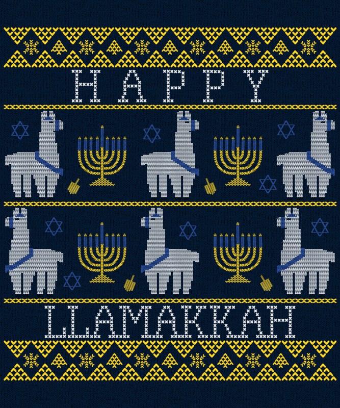 Hannukah T Shirt Design Maker In An Ugly Christmas Sweater Style