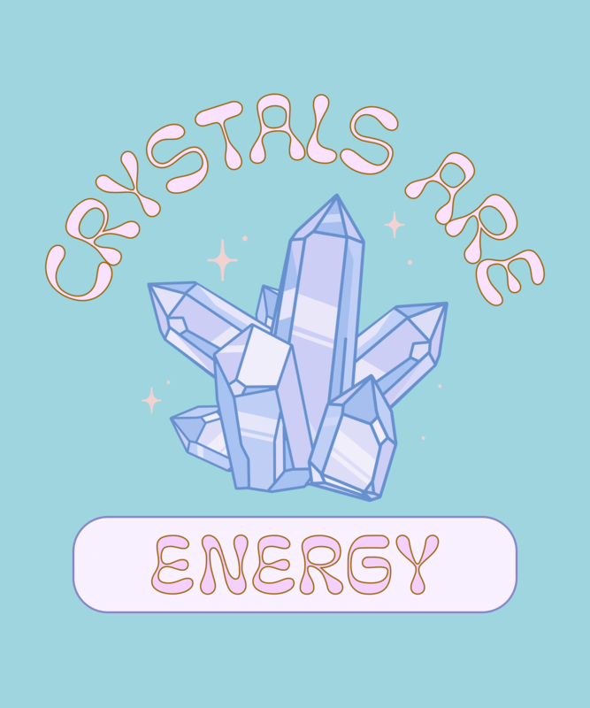 Illustrated T Shirt Design Maker Featuring Energy Quartz