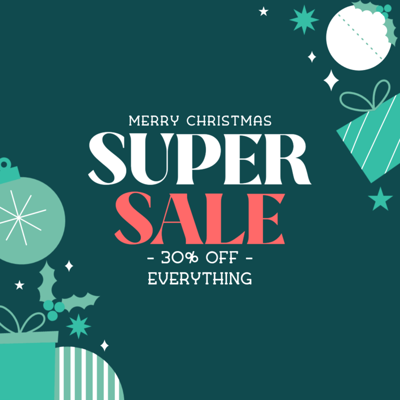 Instagram Post Template For A Christmas Themed Super Sale