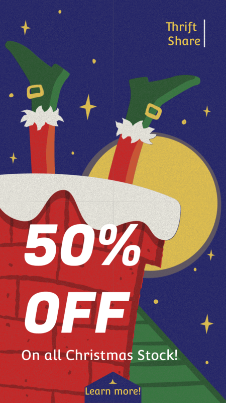 Instagram Story Design Template To Announce A Thrift Store’s Xmas Sale