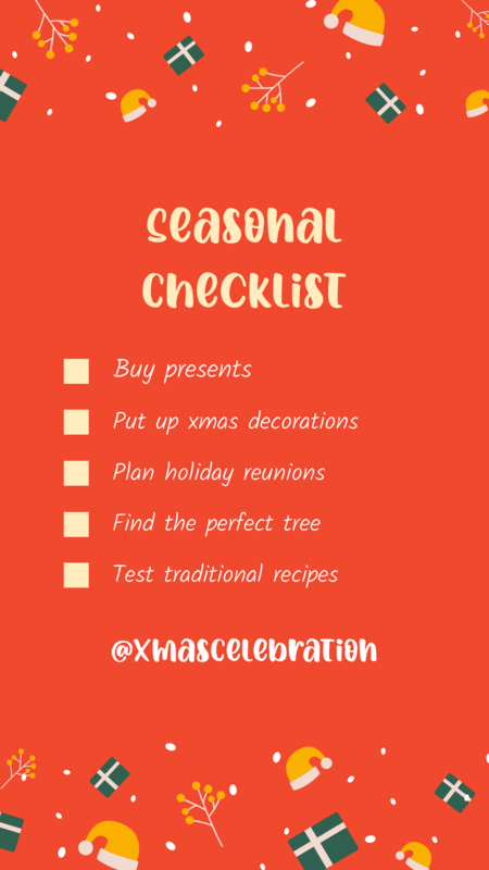 Instagram Story Maker Featuring Christmas Checklist With Santa Hat Icons