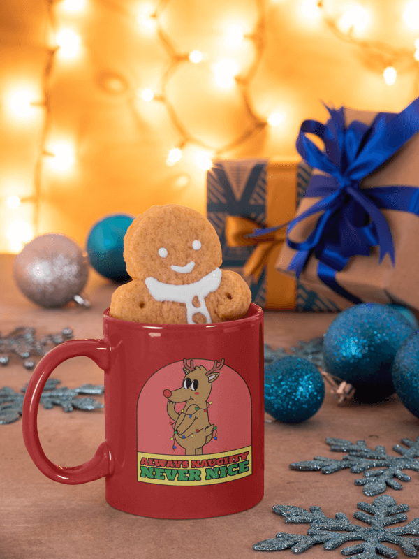 Mockup Featuring A Gingerbread Man Inside An 11 Oz Coffee Mug