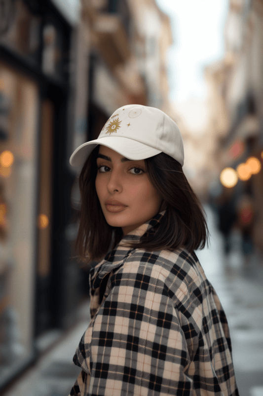 Old Money Fashion Mockup Of An Ai Created Woman Wearing A Dad Hat