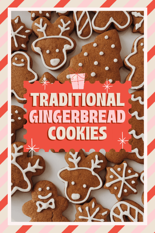 Pinterest Pin Template For A Traditional Gingerbread Cookie Recipe