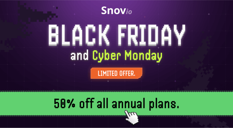 Snov.io Brand Image For Cyber Monday Deals