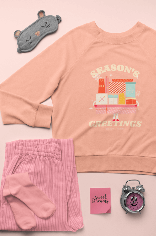 Sweatshirt Mockup Featuring A Comfy Pajama Outfit