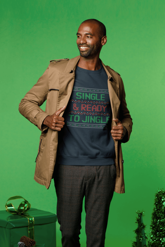 Sweatshirt Mockup Of A Happy Man Posing In A Christmas Themed Set