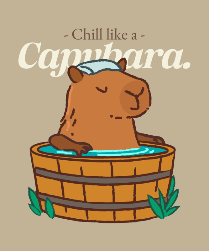 T Shirt Design Creator With A Cute Capybara Taking A Bath