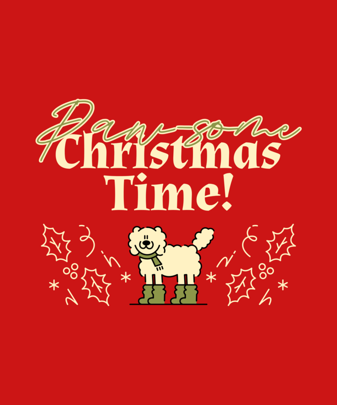 T Shirt Design Creator With A Cute Dog Graphic To Celebrate Xmas