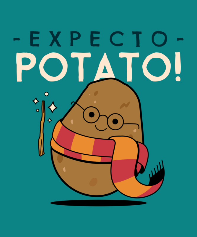 T Shirt Design Generator With An Illustrated Potato Character Inspired By Harry Potter