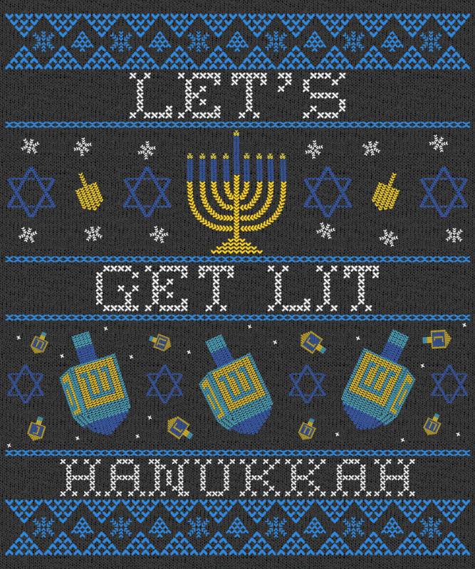 Ugly Christmas Sweater Generator Featuring Hanukkah Elements