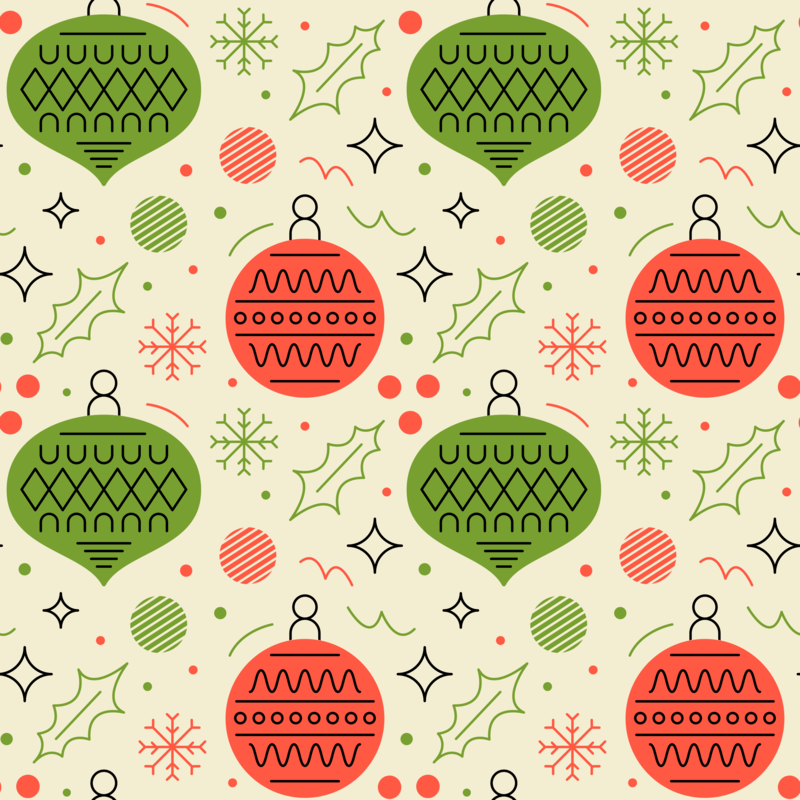 Wrapping Paper Design Creator With Christmas Tree Ornaments And Decorations