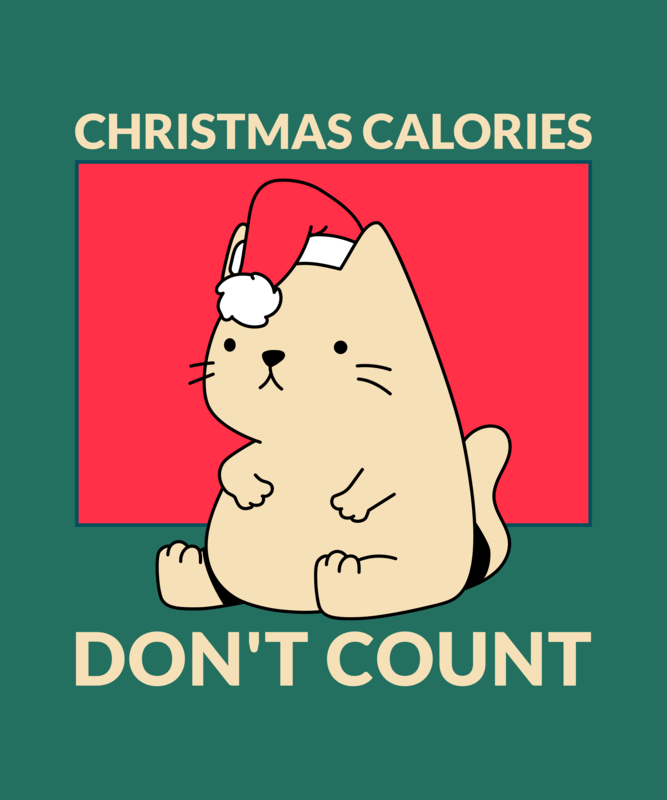 X Mas T Shirt Design Creator With An Illustration Of A Fat Cat