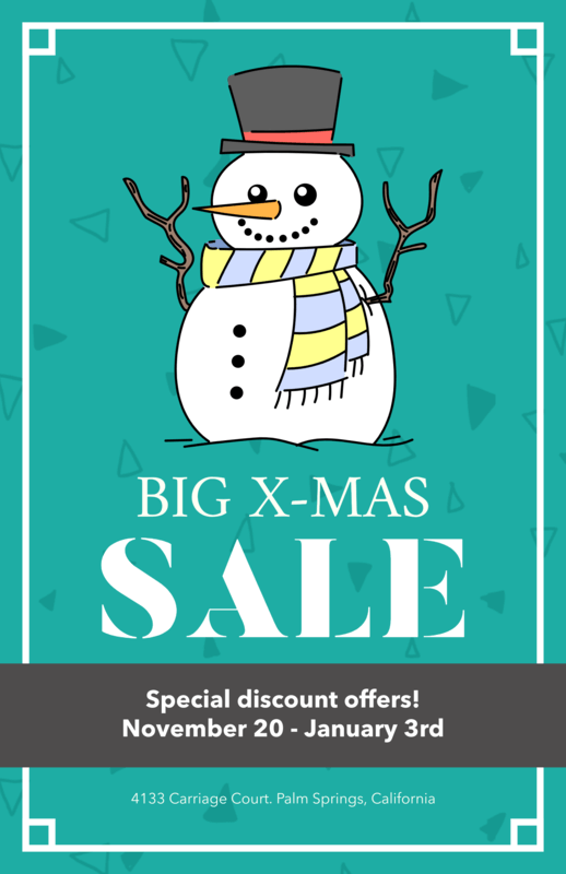 Christmas Flyer Template For A Holiday Sale With Winter Graphics