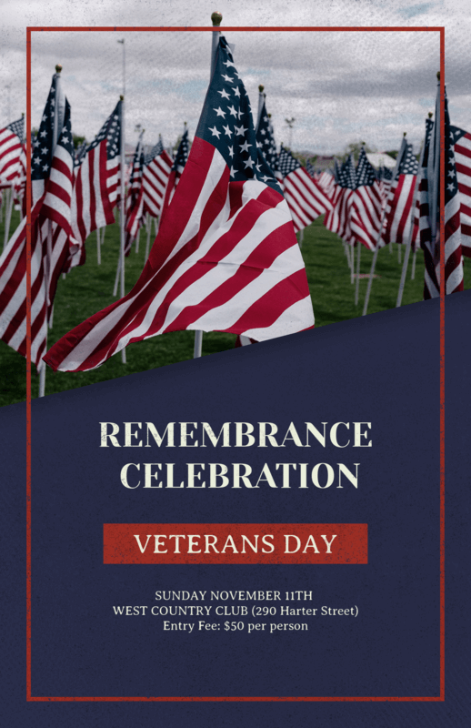 Flyer Template For A Veteran's Day Remembrance Event