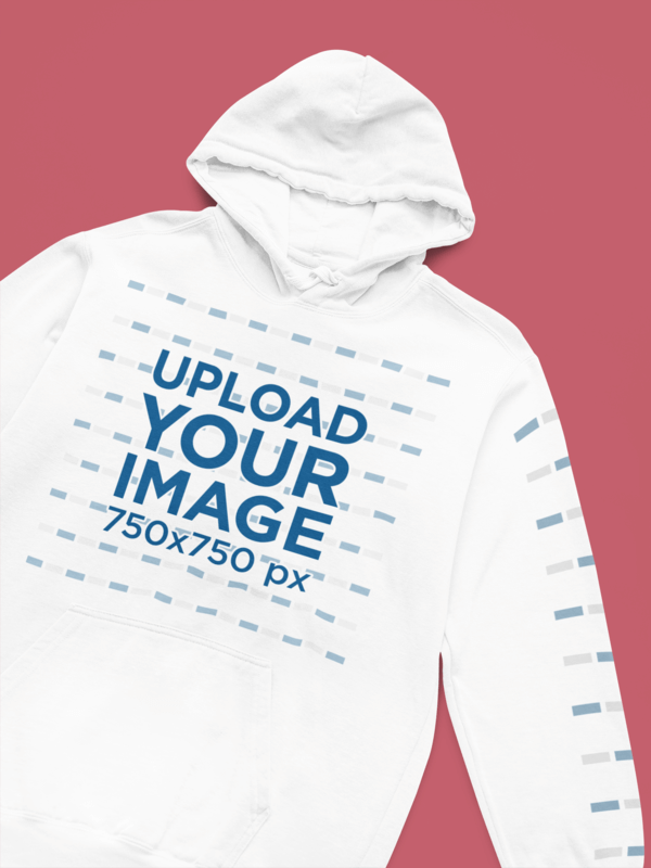 Mockup Of A Comfort Colors Pullover Hoodie Placed Over A Solid Surface