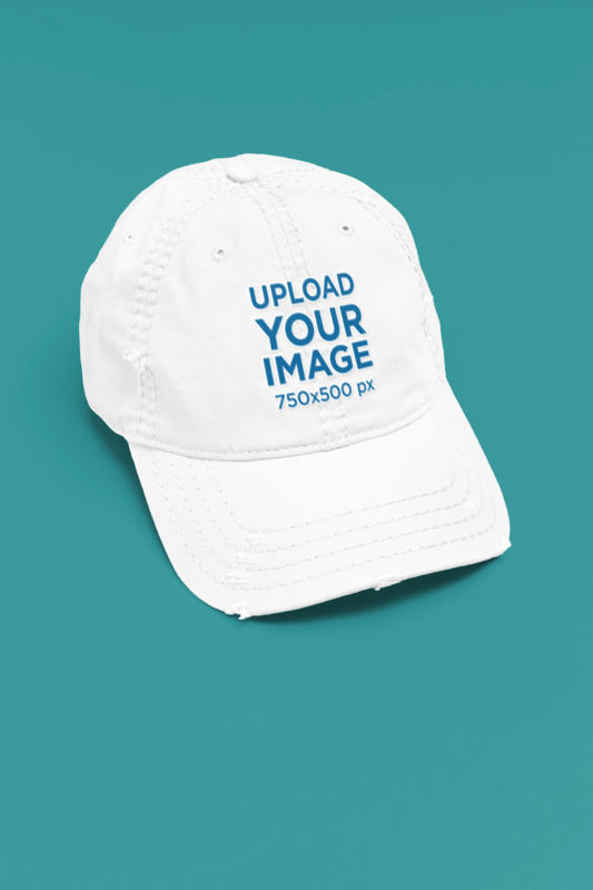 Mockup Of An Otto Cap Dad Hat Placed On A Green Backdrop