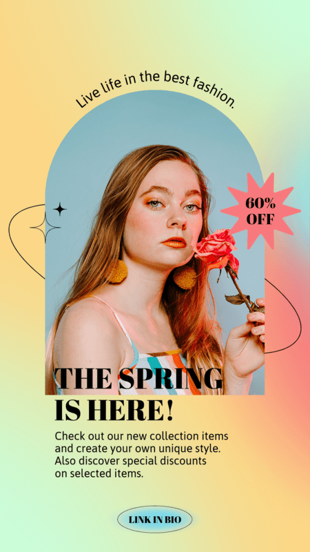 Spring Themed Instagram Story Template For A POD Fashion Brand