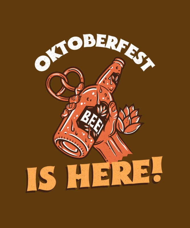 T Shirt Design Template For Oktoberfest Featuring A Beer Graphic