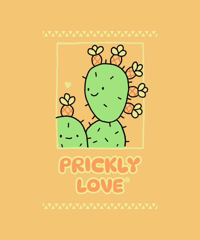 T Shirt Design Template With A Smiling Cactus Illustration