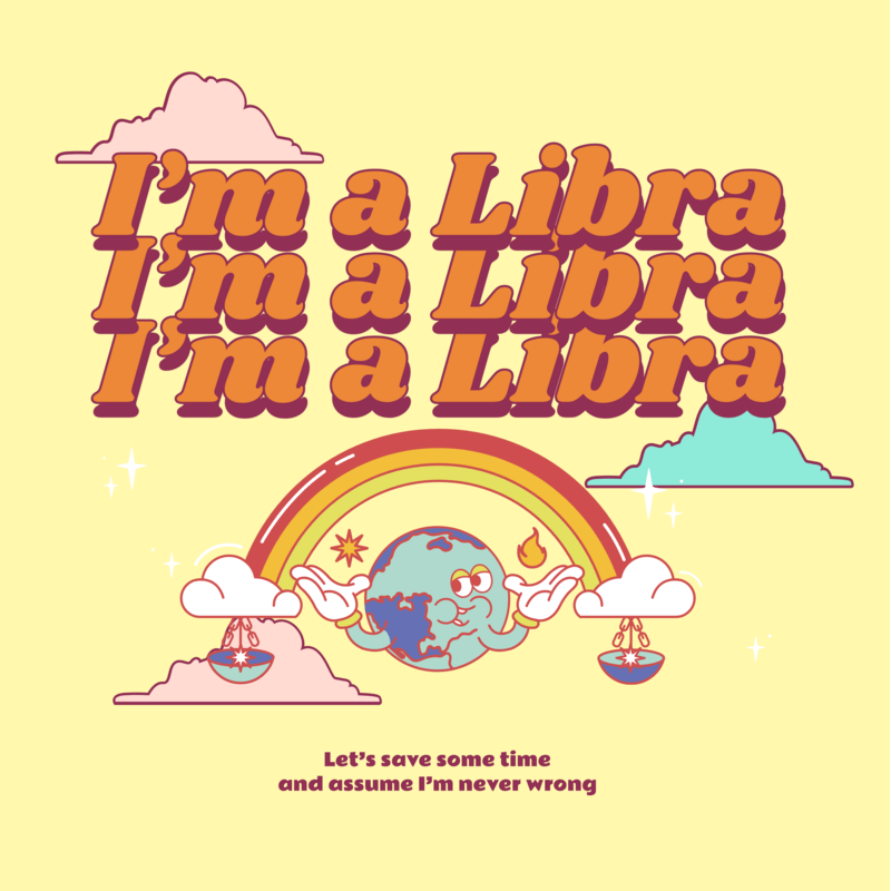 Unny T Shirt Design Generator Featuring A Libra Character