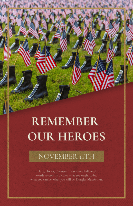 Veteran's Day Flyer Template For An Event To Remember American Heroes