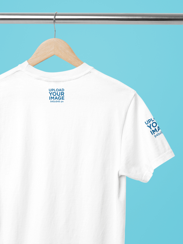 Back View Mockup Featuring A Comfort Colors Pocket T Shirt With A Customizable Sleeve