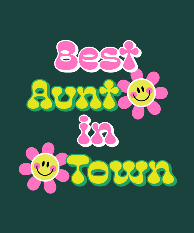 Retro T Shirt Design Maker Featuring Flowers And A Cool Aunt Theme