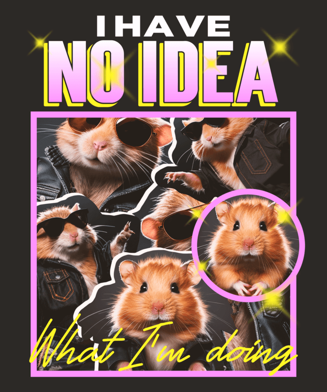 T Shirt Design Generated With Ai Graphics Of A Funny Hamster