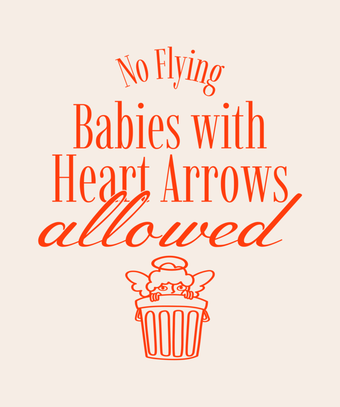 T Shirt Design Generator With A No Cupid Allowed Message For Anti Valentine's Day