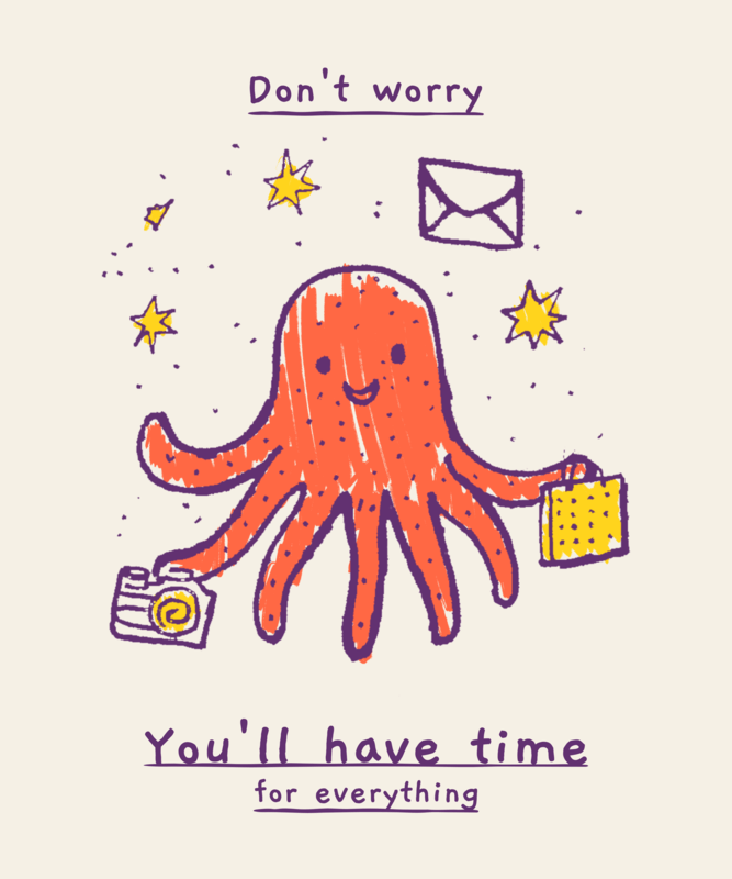 T Shirt Design Maker Featuring A Cartoonish Octopus Drawing