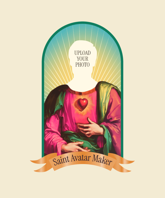 T Shirt Design Maker Featuring A Customizable Saint Picture