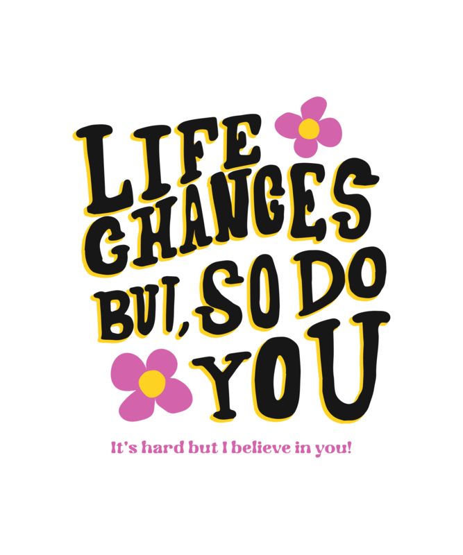 T Shirt Design Template Featuring A Motivational Life Quote In A Handmade Lettering Style