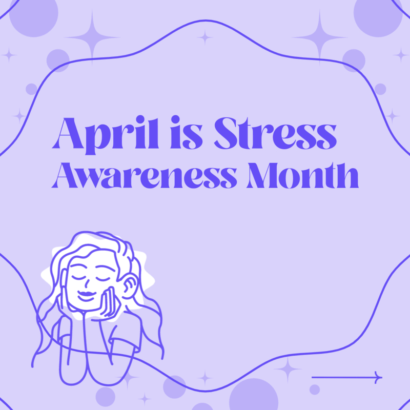 Instagram Post Template With Illustrations For Stress Awareness Month