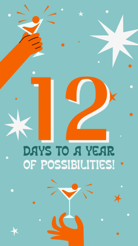 Instagram Story Template With A Colorful Theme For A New Year's Day Countdown