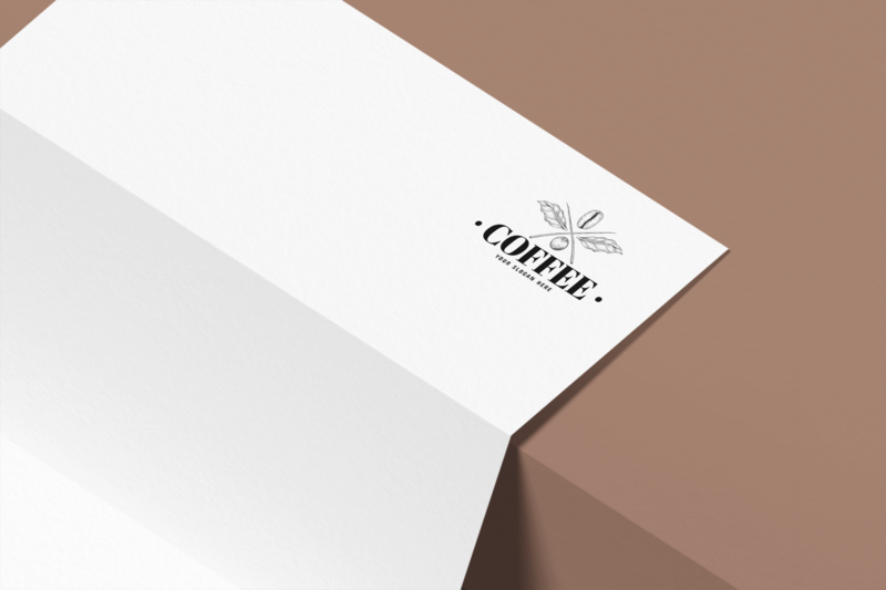 Logo Mockup Of A Letterhead Leaning On A Step With The 2025 Pantone Color Of The Year Background