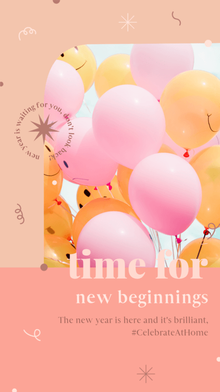 New Year Themed Instagram Story Template Featuring A Pastel Color Palette