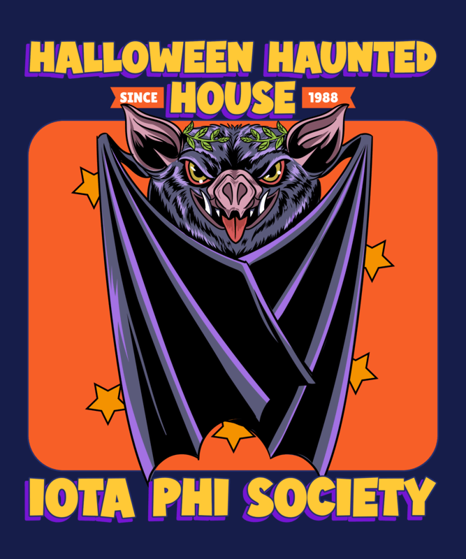 Party T Shirt Design Template Featuring A Bat For A Halloween Event Society