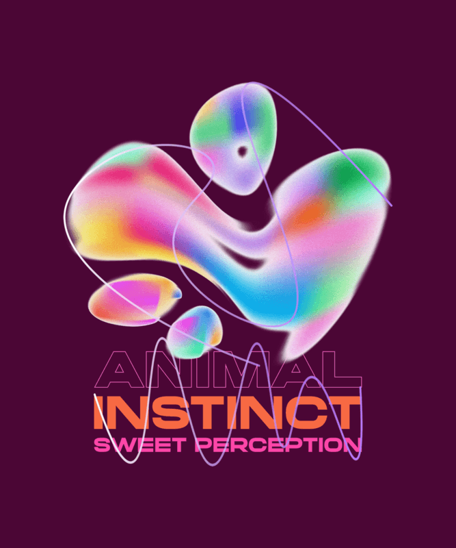 T Shirt Design Template Featuring Gradient Bubbles And A Quote