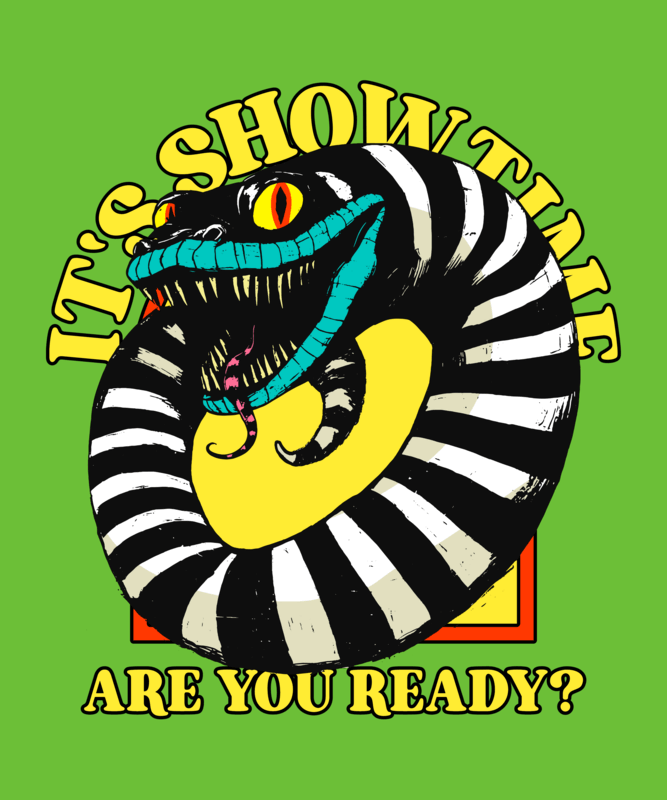 T Shirt Design Template With A Spooky Snake Inspired By A Mischievous Character Film